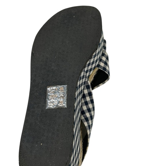 Rag & Bone Checkered Gingham Ankle Strap Megan Platform Sandals 7.5 Blue White - Picture 8 of 16